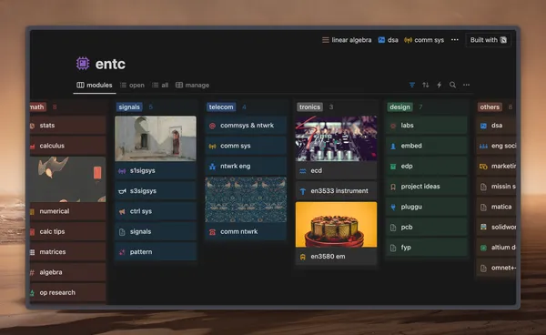 screenshot of one of my notion pages